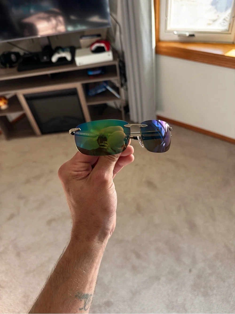 Revo Descend Z (RE1170-00-GN) Rimless Polarized Green Mirror, No Case, Like New